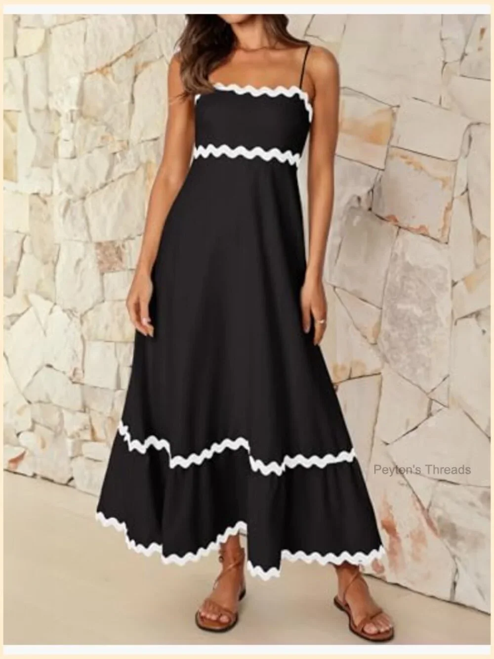 Smocked Backless Midi Sundress with Adjustable Spaghetti Straps